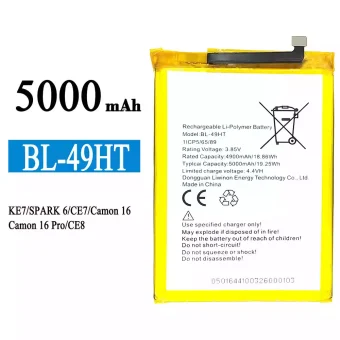Mobiliojo telefono baterija BL-49HT tinka Tecno KE7 / SPARK 6 / Camon 16 /Camon 16 Pro