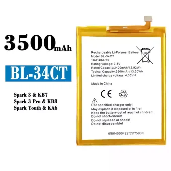 Mobiliojo telefono baterija BL-34CT tinka Tecno Spark 3 / Spark 3 Pro / Spark Youth