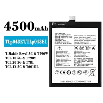 Mobiliojo telefono baterija TLP043E7/TLP043E1 tinka Alcatel T-Mobile RevvI 5G/TCL 10 5G/TCL 20 5G/TCL 4X 5G