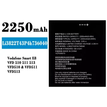 Mobiliojo telefono baterija Li3822T43P4h736040 tinka ZTE Vodafone Smart E8