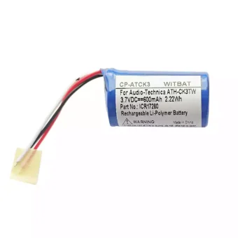 Ausinių baterija Audio-Technica ATH-CK3TW įkrovimo dėklui,ICR17280